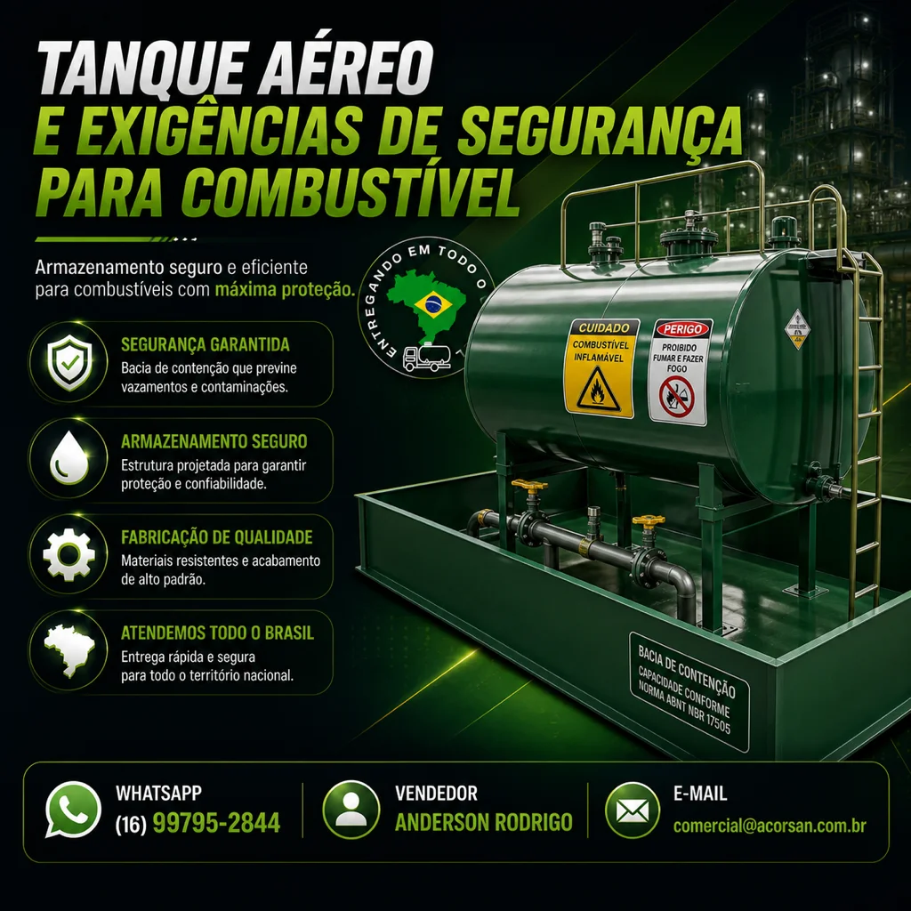 Tanque aéreo e exigências de segurança para combustível