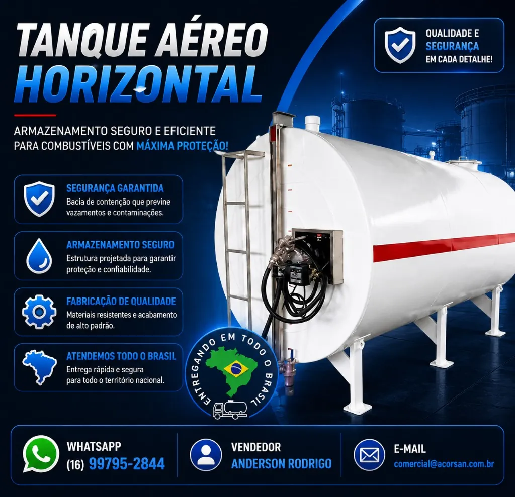 Tanque aéreo para GLP e armazenamento seguro
